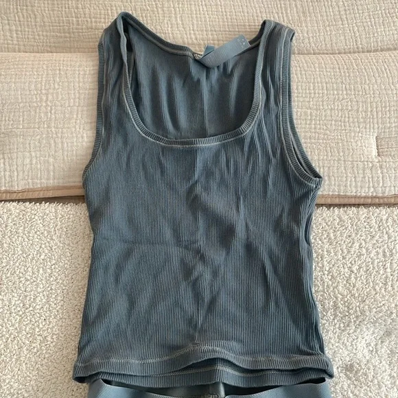 Skims Cotton Rib Set Blue - Picture 2 of 3